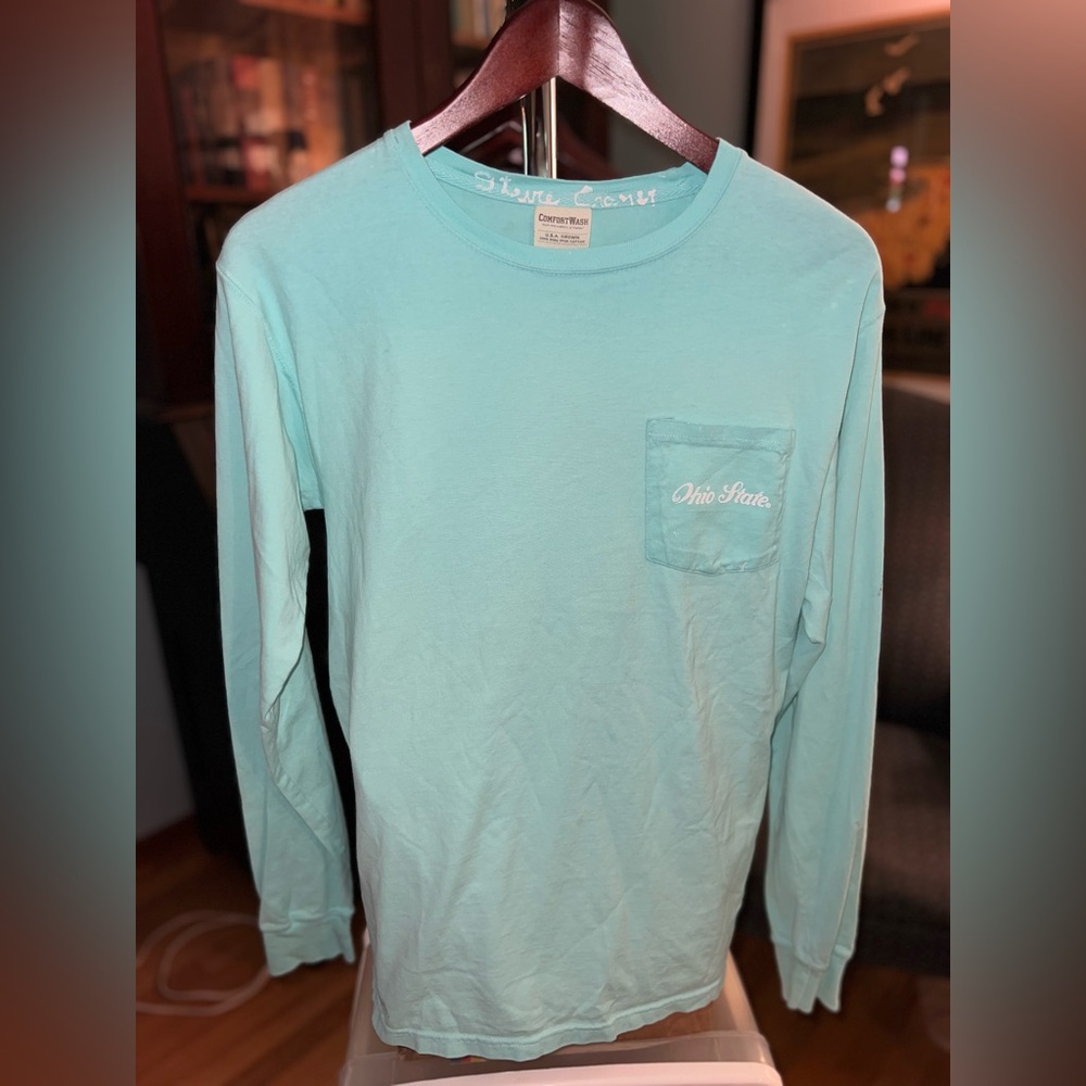 Ohio State University Buckeyes AQUA Blue Long Sleeve TShirt - Mens S